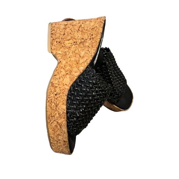 Chinese Laundry SZ 8.5 Women’s Black /Tan Platform Sandals Slip On Knitted Y2K - Picture 3 of 9